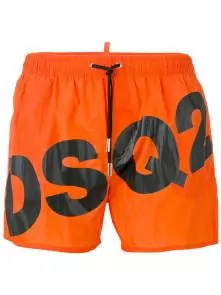 dsquared2 underwear short collections hommes dsq2 logo orange